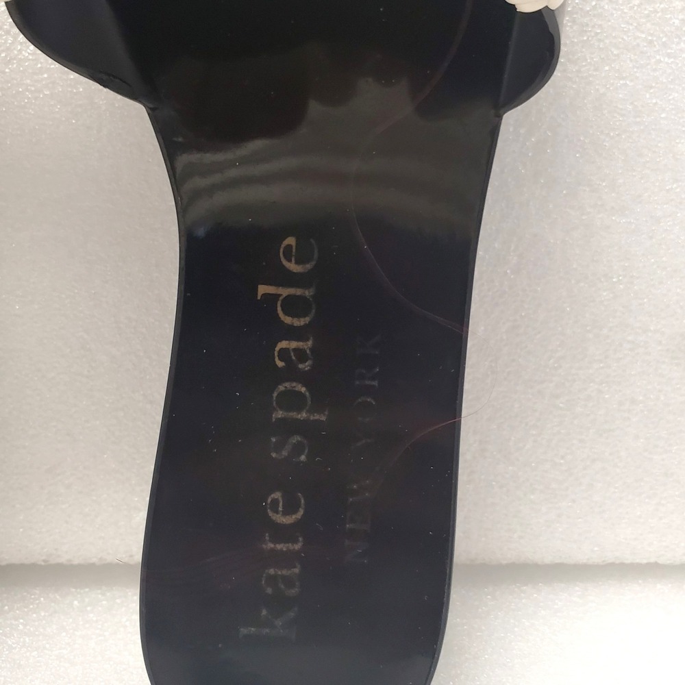 Kate Spade New York  Jaylee Flower Black Cream Slide Sandals Size 6 - Picture 5 of 12